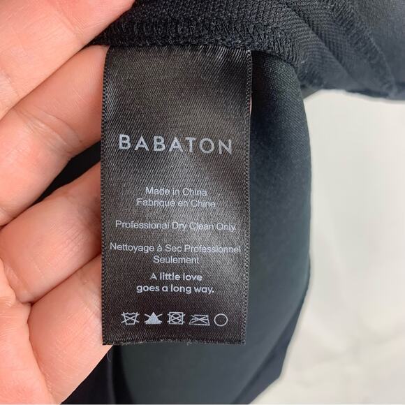 Babaton size 10 medium Black Sheath textured Dress V-Neck business casual - Picture 11 of 12